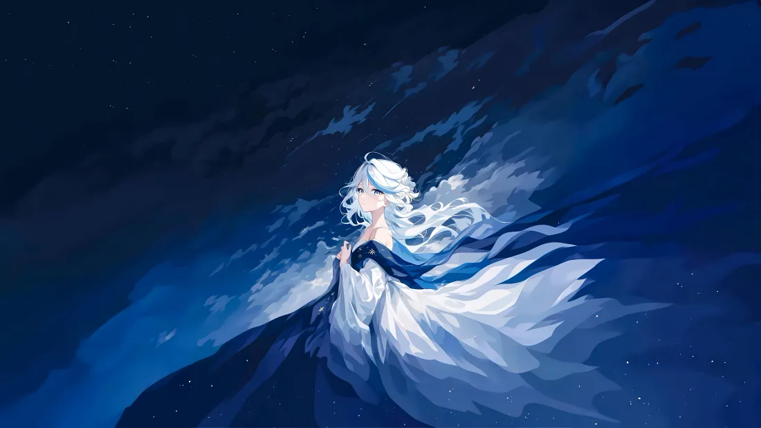 8k芙宁娜壁纸｜星夜背景图片 - 原神「哲风壁纸」