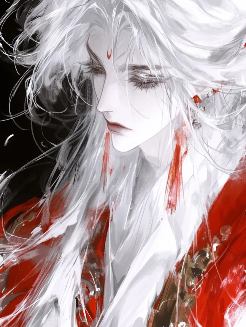 师尊手机壁纸｜红衣背景图片 - 白发「哲风壁纸」