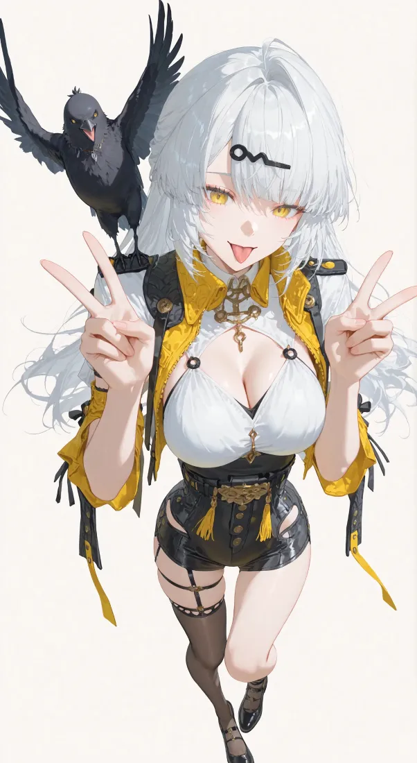 白发少女手机壁纸｜乌鸦背景图片 - 二次元「哲风壁纸」