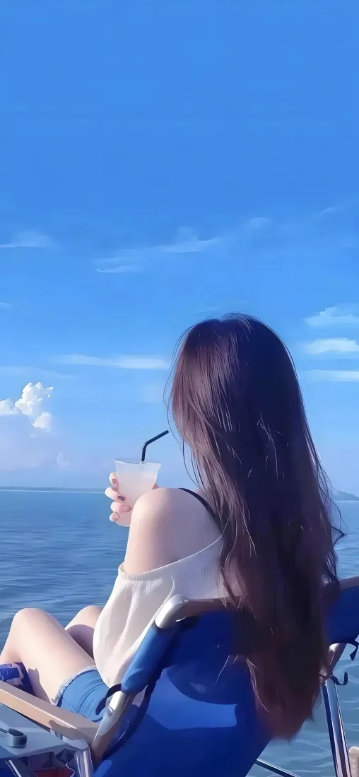 海景美女手机壁纸｜大海背景图片 - 乘船「哲风壁纸」