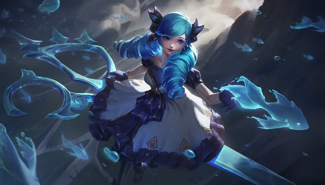 2k灵罗娃娃格温壁纸｜英雄联盟背景 - 蓝发剪刀「哲风壁纸」