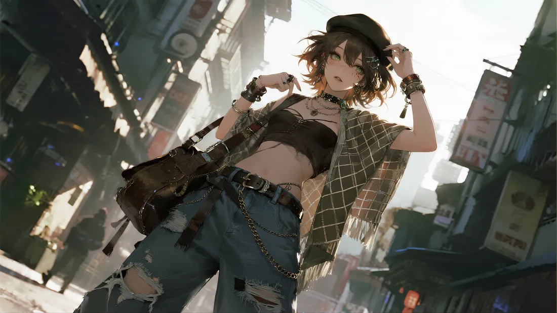 3k复古女性壁纸｜城市街道背景图片 - 日系「哲风壁纸」