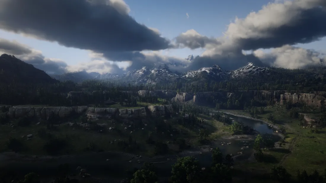 3k山脉云层壁纸｜自然背景 - 山谷远景「哲风壁纸」