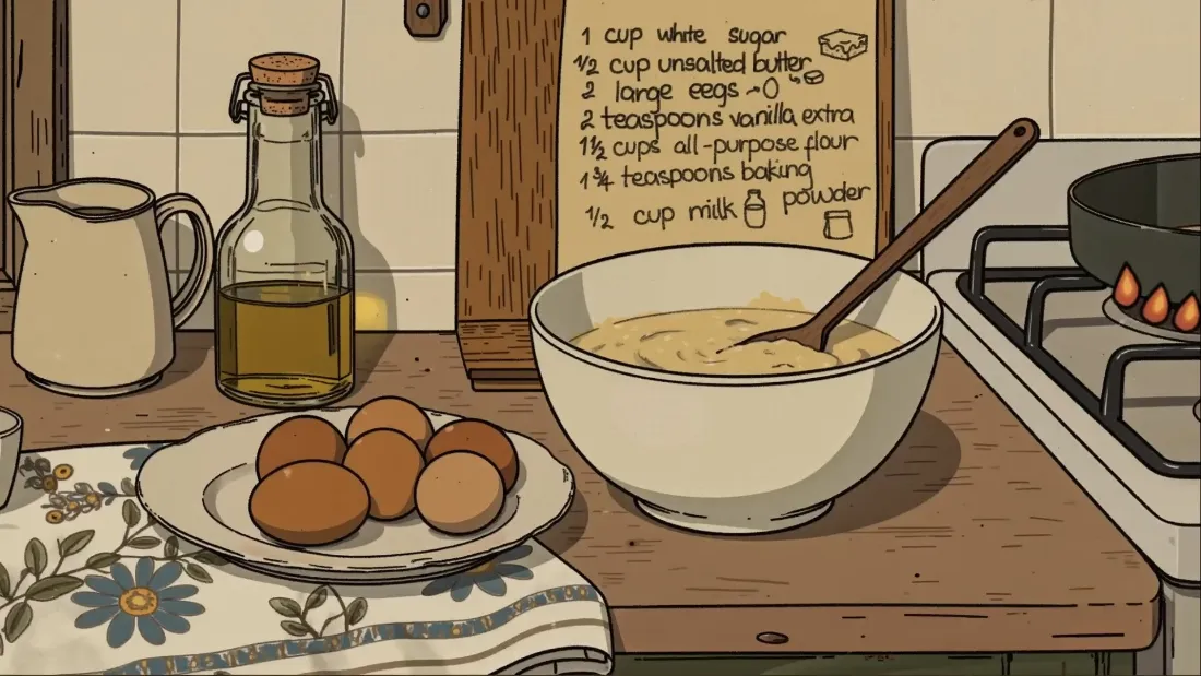 2k手绘厨房食物壁纸｜暖色调烹饪 - 鸡蛋「哲风壁纸」