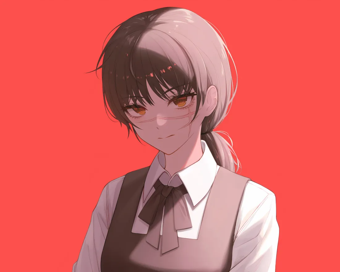 4k三鹰朝壁纸｜电锯人 - 红色背景「哲风壁纸」