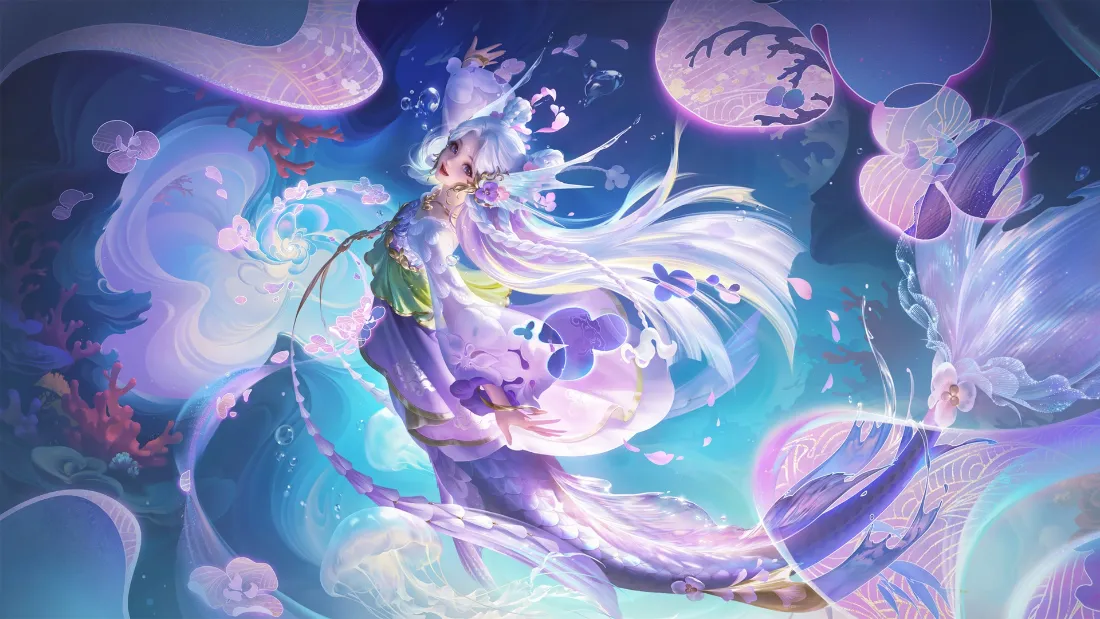 2k朵莉亚壁纸｜王者荣耀背景图 - 梦幻蓝紫「哲风壁纸」