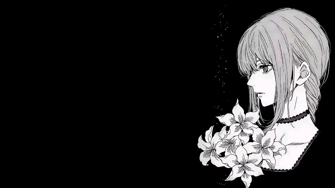 2k黑白动漫少女百合壁纸｜忧郁背景 - 颈饰「哲风壁纸」