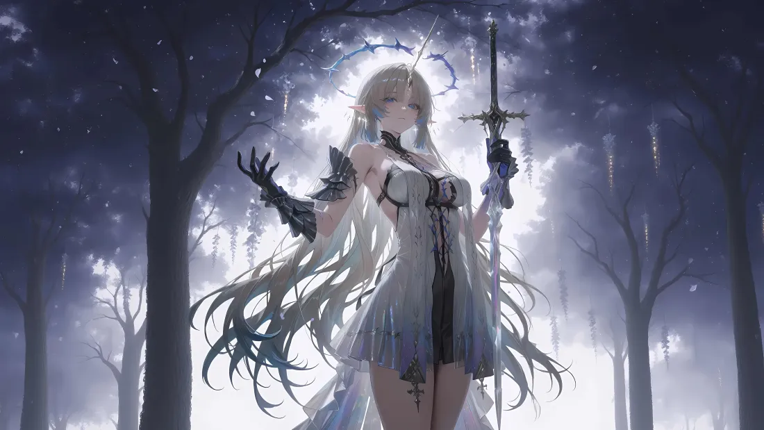 5k卡提希娅壁纸｜暗夜森林 - 鸣潮「哲风壁纸」