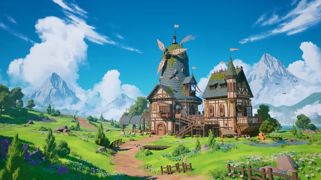 4k风车木屋风景壁纸｜自然背景 - 童话风「哲风壁纸」