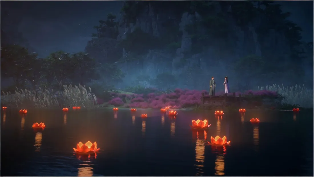 4k紫灵凡人修仙传壁纸｜河灯夜景 - 古风「哲风壁纸」