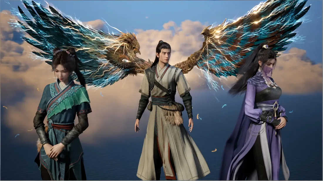 4k凡人修仙传壁纸｜紫灵韩立梅凝 - 古装翅膀「哲风壁纸」