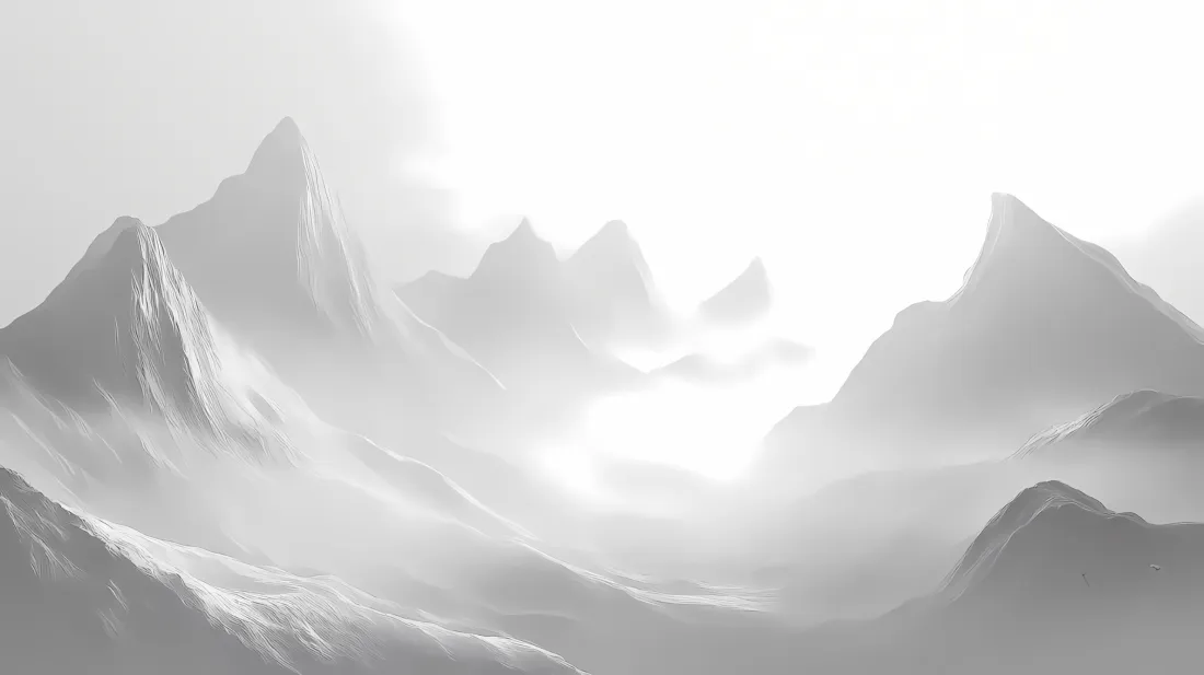 3k水墨山峰壁纸｜云雾山水背景图片 - 黑白意境「哲风壁纸」