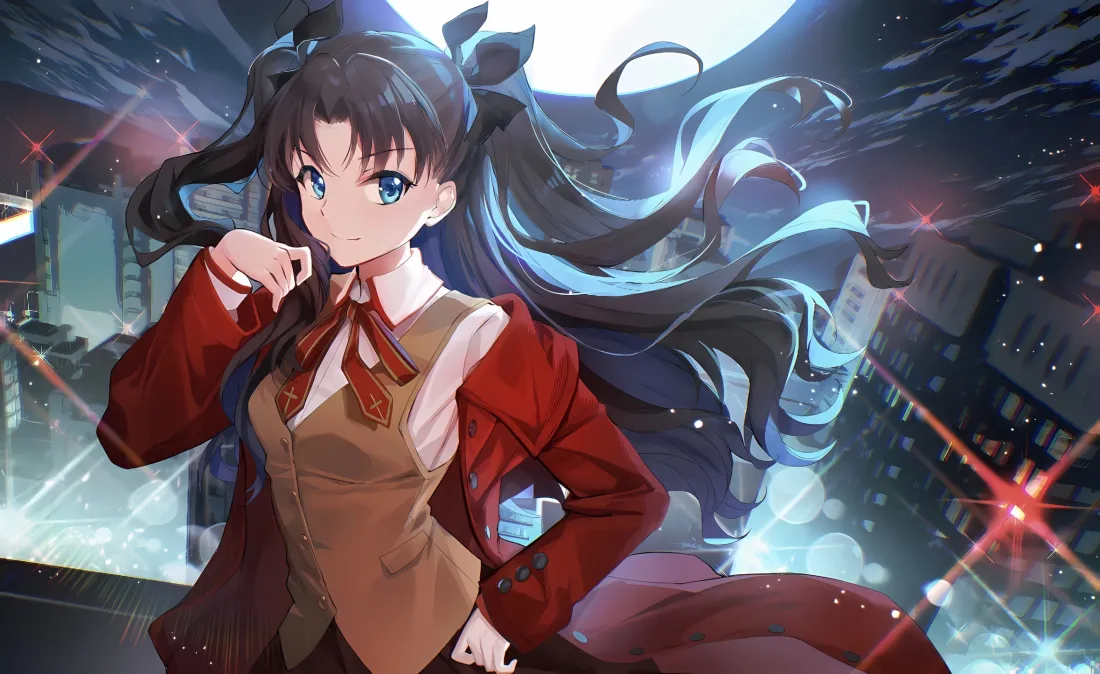 2k远坂凛壁纸｜Fate夜景 - 二次元「哲风壁纸」