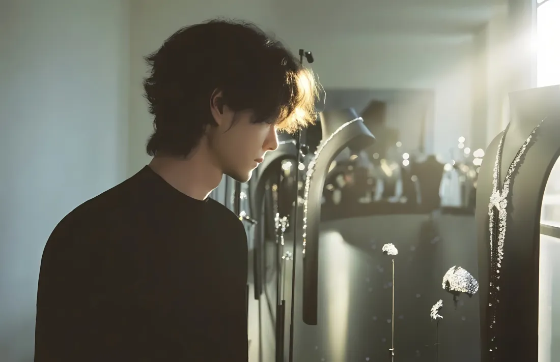 2k王一博壁纸｜室内光影背景 - 项链帅哥「哲风壁纸」