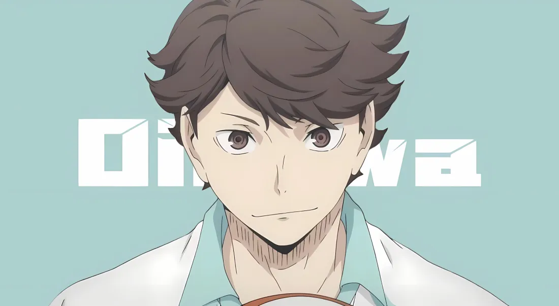 2k及川彻壁纸｜浅蓝背景 - 排球少年「哲风壁纸」