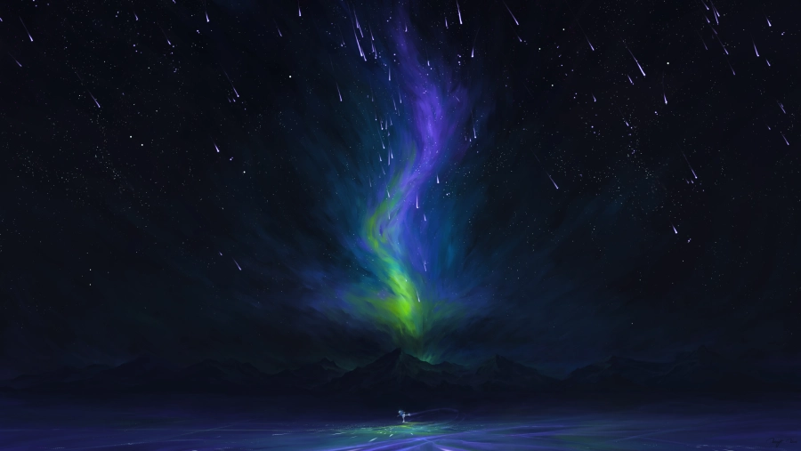 4k星星眼星星眼壁纸-夜晚-《流星星眼》壁纸-签名「哲风壁纸」